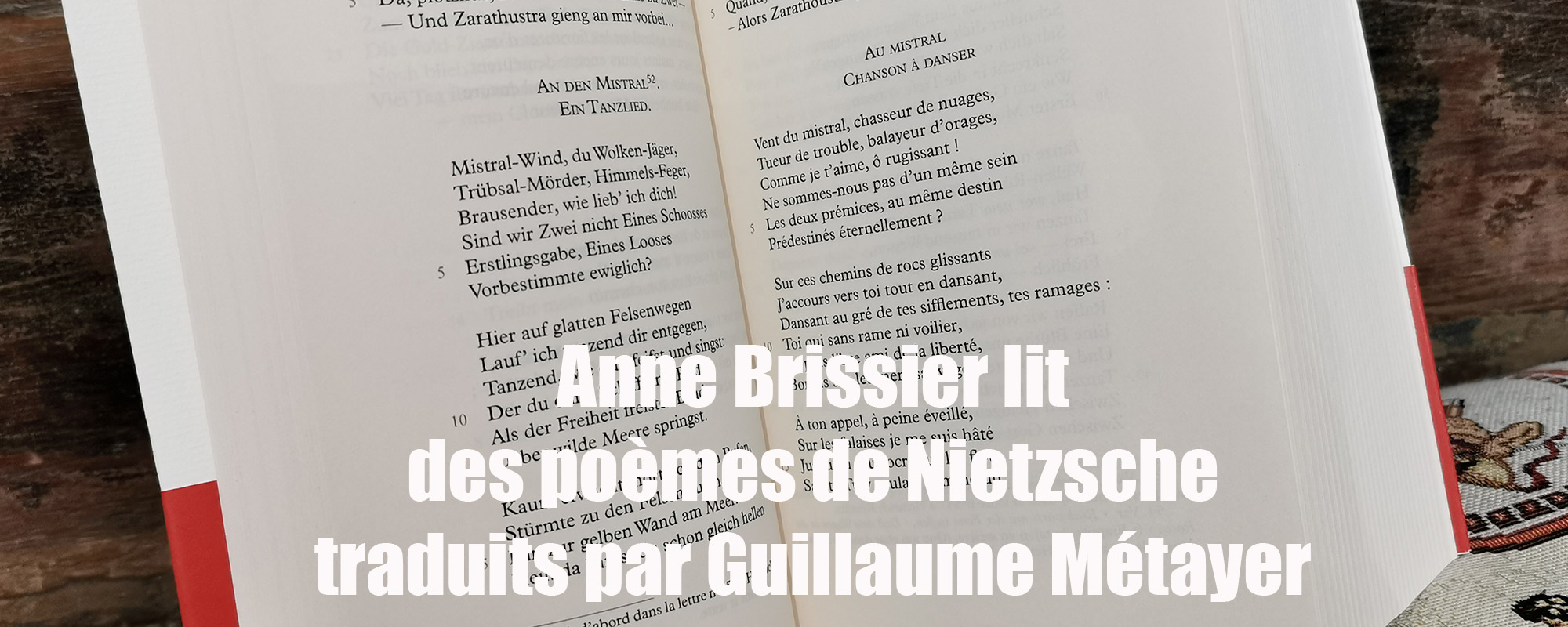 Anne Brissier lit des poèmes de Nietzsche chez De natura rerum