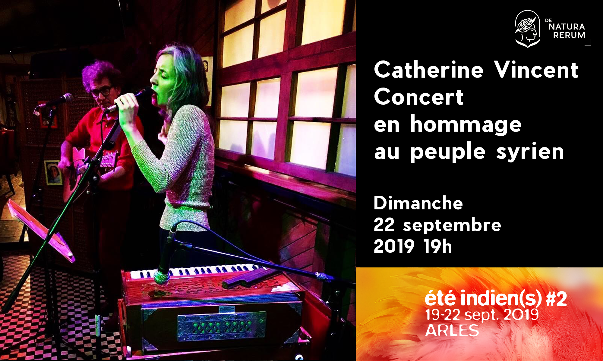 Catherine Vincent, concert en hommage au peuple syrien, De natura rerum, septembre 2019, été indien(s), Arles